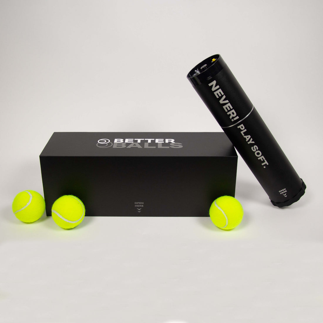 BetterBalls Life Extender padel ball pressurizer next to a tube of padel balls